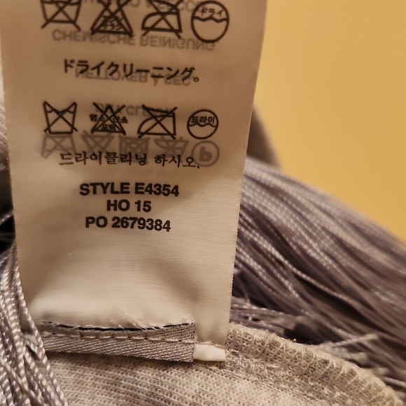 Gray Sweater with Fringe Hem - Picture 3 of 4